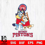 Detroit Pistons Bluey & Bingo 12 Svg Eps Dxf Png File, NBA svg, Digital Download, Instant Download