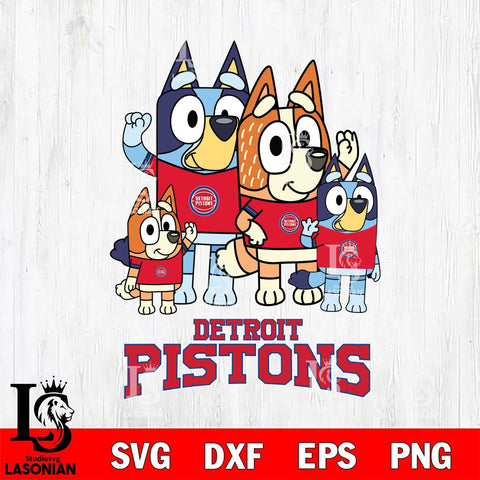 Detroit Pistons Bluey & Bingo 14 Svg Eps Dxf Png File, NBA svg, Digital Download, Instant Download