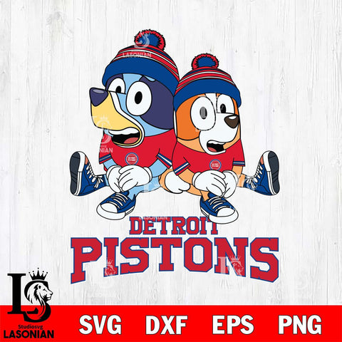 Detroit Pistons Bluey & Bingo 8 Svg Eps Dxf Png File, NBA svg, Digital Download, Instant Download