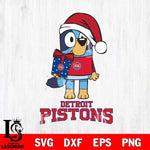 Detroit Pistons Bluey Christmas Svg Eps Dxf Png File, Digital Download