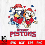 Detroit Pistons Bluey Christmas NFL Svg Eps Dxf Png File, Digital Download