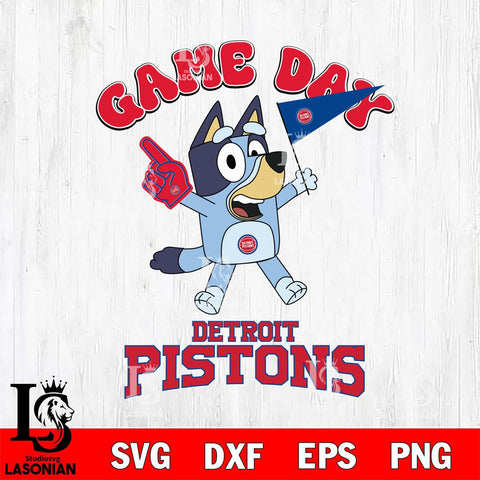 Detroit Pistons Bluey Game Day Svg Eps Dxf Png File, Digital Download, Instant Download