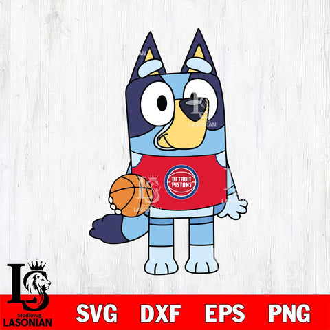 Detroit Pistons Bluey sport 2 Svg Eps Dxf Png File, Digital Download, Instant Download