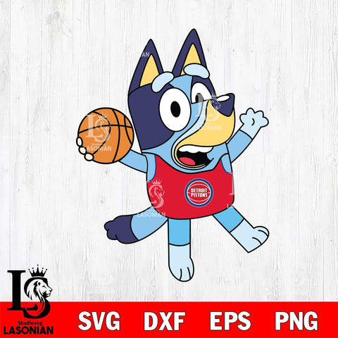 Detroit Pistons Bluey sport 3 Svg Eps Dxf Png File, Digital Download, Instant Download