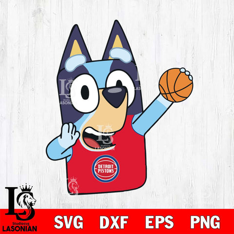 Detroit Pistons Bluey sport Svg Eps Dxf Png File, Digital Download, Instant Download