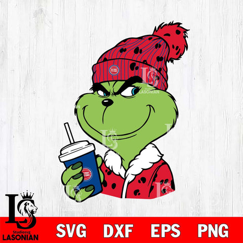 Detroit Pistons Boujee Grinch 3 Svg Eps Dxf Png File, Digital Download, Instant Download