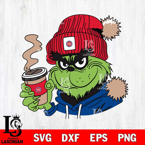 Detroit Pistons Boujee Grinch 4 Svg Eps Dxf Png File, Digital Download, Instant Download