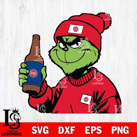 Detroit Pistons Boujee Grinch 5 Svg Eps Dxf Png File, Digital Download, Instant Download