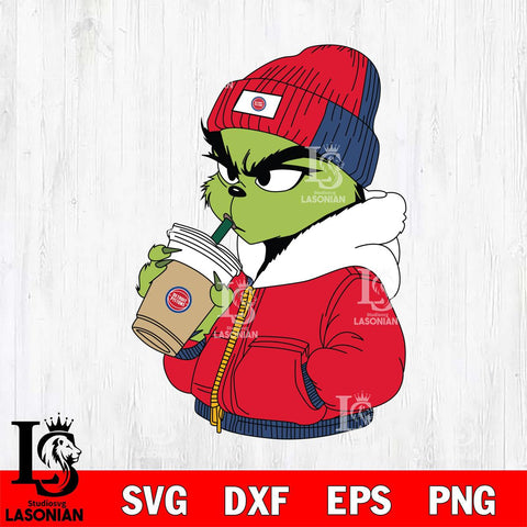 Detroit Pistons Boujee Grinch 6 Svg Eps Dxf Png File, Digital Download, Instant Download