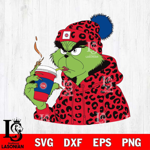 Detroit Pistons Boujee Grinch 8 Svg Eps Dxf Png File, Digital Download, Instant Download