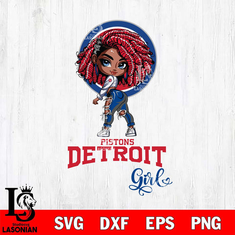 Detroit Pistons Fan Girl Svg Eps Dxf Png File, Digital Download, Instant Download