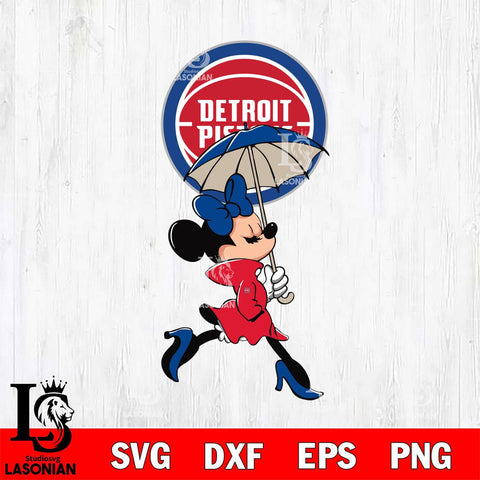 Detroit Pistons Fancy Minnie Svg Eps Dxf Png File, Digital Download, Instant Download