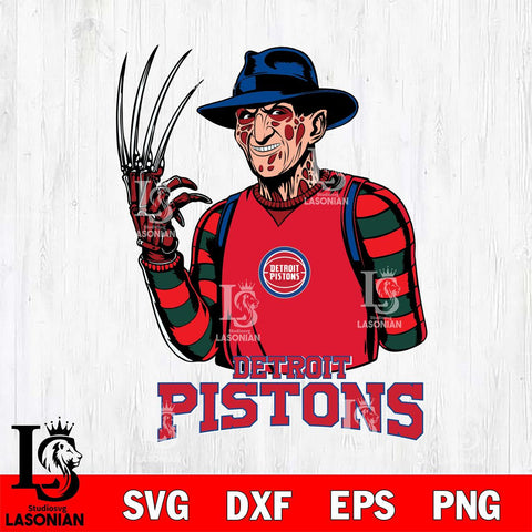 Detroit Pistons Freddy Krueger Horror Svg Eps Dxf Png File, NBA svg, Digital Download, Instant Download