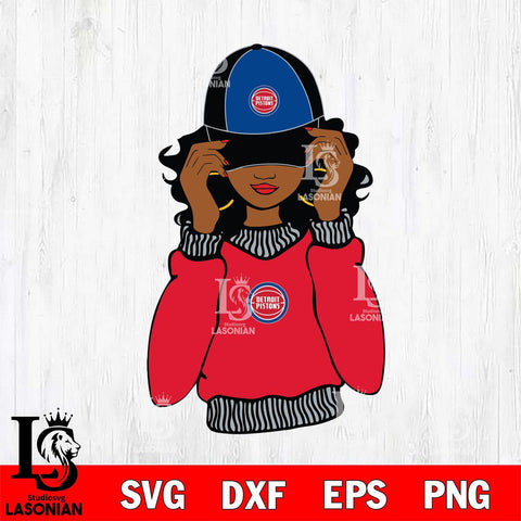 Detroit Pistons Girls sport 7 Svg Eps Dxf Png File, Digital Download, Instant Download