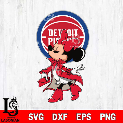 Detroit Pistons Glamorous Minnie Svg Eps Dxf Png File, Digital Download, Instant Download