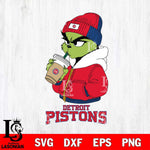 Detroit Pistons Grinch Bougie Christmas Cut Files Cricut, Svg Dxf Eps Png file , Silhouette