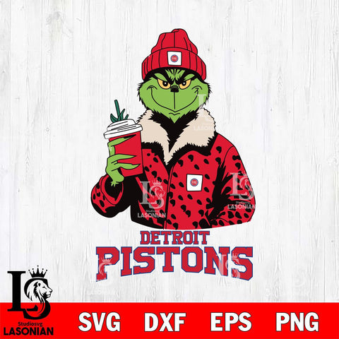 Detroit Pistons Grinch Christmas Cut Files Cricut, Svg Dxf Eps Png file , Silhouette