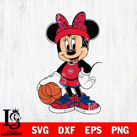 Detroit Pistons Mickey Minne Nba Svg Eps Dxf Png File, NBA svg, Digital Download, Instant Download