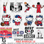 Detroit Pistons NBA Bundle 12 Svg Eps Dxf Png File, Digital Download, Instant Download