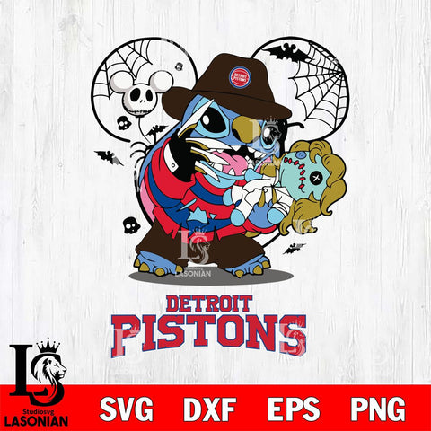 Detroit Pistons Stitch Freddy Krueger Halloween Svg Eps Dxf Png File, Digital Download, Instant Download