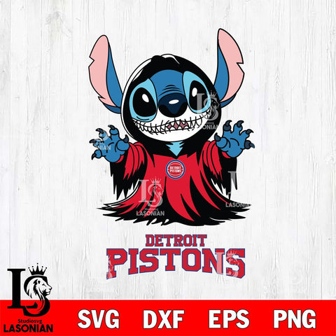 Detroit Pistons Stitch Ghost Svg Eps Dxf Png File, NBA svg, Digital Download, Instant Download