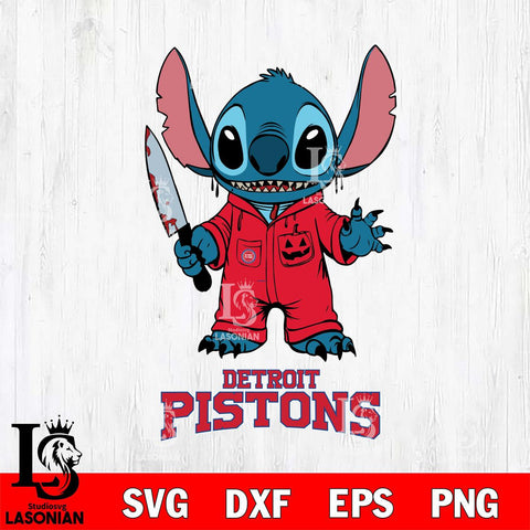 Detroit Pistons Stitch Horror 2 Svg Eps Dxf Png File, NBA svg, Digital Download, Instant Download