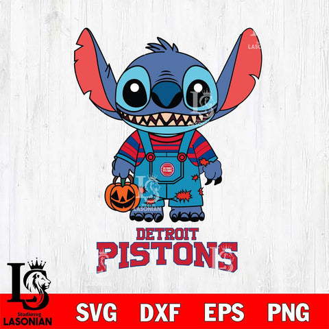 Detroit Pistons Stitch Horror Halloween Eps Dxf Png File, NBA svg, Digital Download, Instant Download