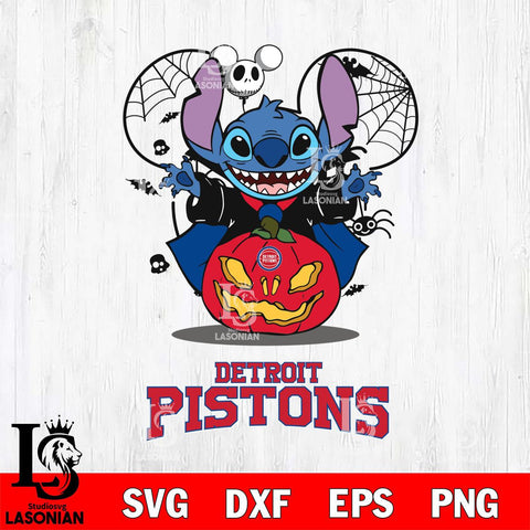 Detroit Pistons Stitch Horror Halloween Svg Eps Dxf Png File, Digital Download, Instant Download