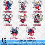 Detroit Pistons Stitch Horror Halloween NBA Bundle Svg Eps Dxf Png File, Digital Download, Instant Download