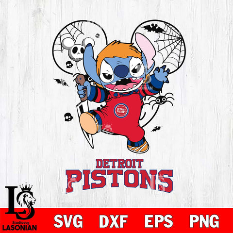 Detroit Pistons Stitch Michael Halloween Svg Eps Dxf Png File, Digital Download, Instant Download