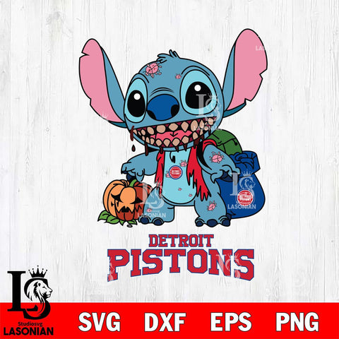 Detroit Pistons Stitch Zombie Svg Eps Dxf Png File, NBA svg, Digital Download, Instant Download