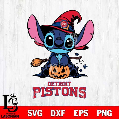 Detroit Pistons Stitch witch Svg Eps Dxf Png File, NBA svg, Digital Download, Instant Download