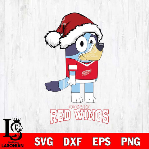 Detroit Red Wings Christmas Bluey Hat Svg, Christmas Svg , NHL svg , Digital Download, dxf eps png pdf file