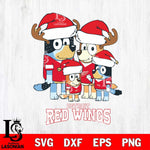 Detroit Red Wings Christmas Bluey Santa Family Svg, Christmas Svg , NHL svg , Digital Download, dxf eps png pdf file