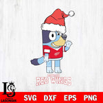 Detroit Red Wings Christmas Bluey Say Hi Svg, Christmas Svg , NHL svg , Digital Download, dxf eps png pdf file