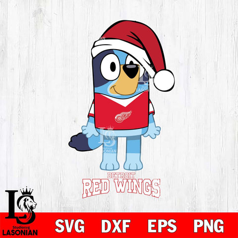 Detroit Red Wings Christmas Bluey Sport Svg, Christmas Svg , NHL svg , Digital Download, dxf eps png pdf file