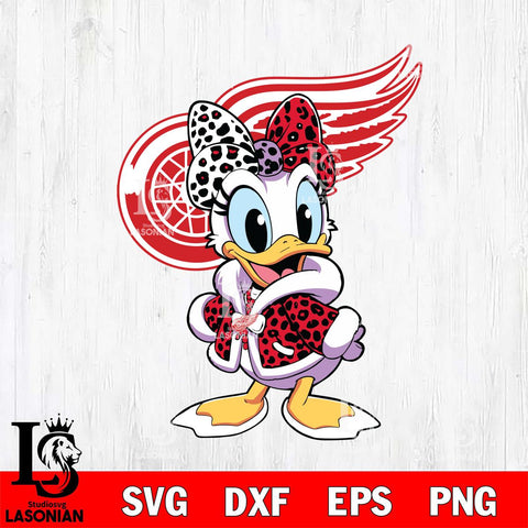 Detroit Red Wings Fancy Daisy Duck Disney Svg Eps Dxf Png File, Digital Download, Instant Download