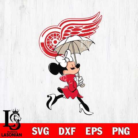 Detroit Red Wings Fancy Minnie Svg Eps Dxf Png File, Digital Download, Instant Download