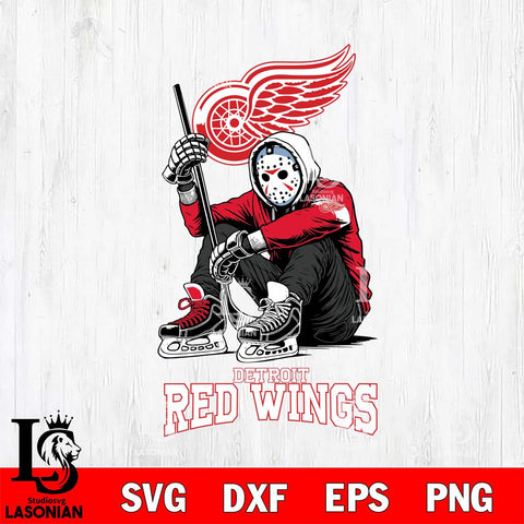 Detroit Red Wings NHL Jason Voorhees Halloween SVG Svg Eps Dxf Png File, Digital Download, Instant Download