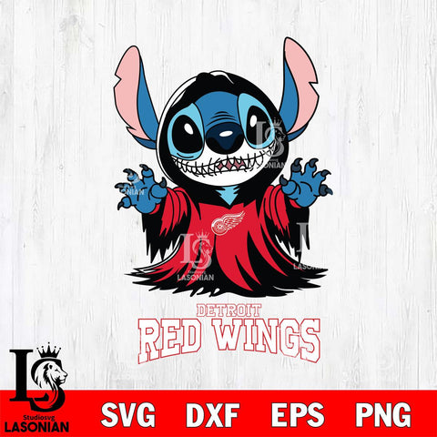 Detroit Red Wings Stitch Ghost Svg Eps Dxf Png File, NHL svg, Digital Download, Instant Download