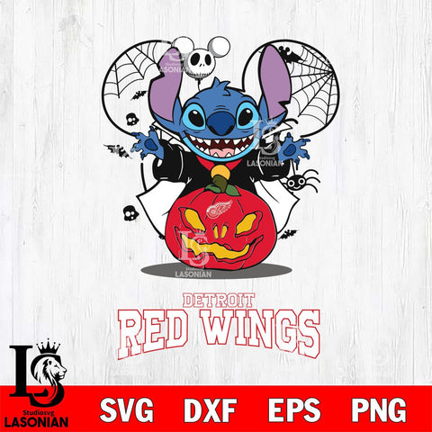 Detroit Red Wings Stitch Horror Halloween Svg Eps Dxf Png File, Digital Download, Instant Download