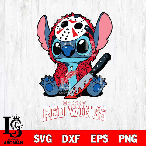 Detroit Red Wings Stitch Jason Voorhees Svg Eps Dxf Png File, NHL svg, Digital Download, Instant Download