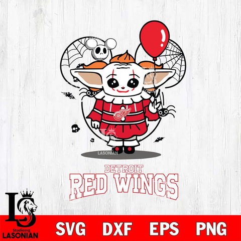 Detroit Red Wings Stitch Pennywise Halloween Svg Eps Dxf Png File, Digital Download, Instant Download