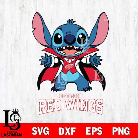 Detroit Red Wings Stitch Vampire halloween Svg Eps Dxf Png File, NHL svg, Digital Download, Instant Download