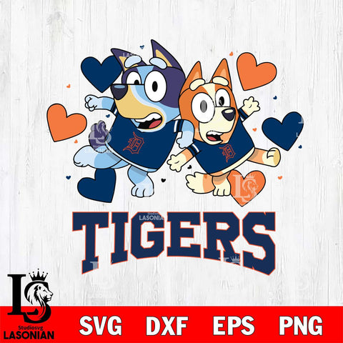 Detroit Tigers Bluey & Bingo 10 Svg Eps Dxf Png File, MLB svg, Digital Download, Instant Download