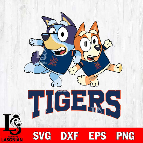 Detroit Tigers Bluey & Bingo 13 Svg Eps Dxf Png File, MLB svg, Digital Download, Instant Download