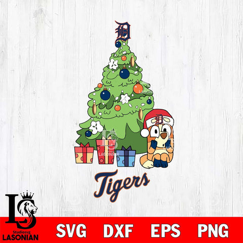 Detroit Tigers Bluey Chilli Christmas Tree Svg Eps Dxf Png File, Digital Download