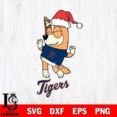 Detroit Tigers Bluey Chilli Happy Christmas Svg Eps Dxf Png File, Digital Download