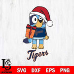 Detroit Tigers Bluey Christmas Svg Eps Dxf Png File, Digital Download