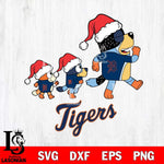 Detroit Tigers Bluey Family Christmas Svg Eps Dxf Png File, Digital Download